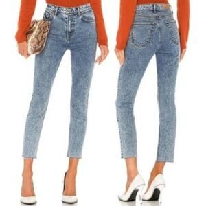 GRLFRND The Reed Jeans in Easy Street 25 Raw Hem Stone Wash